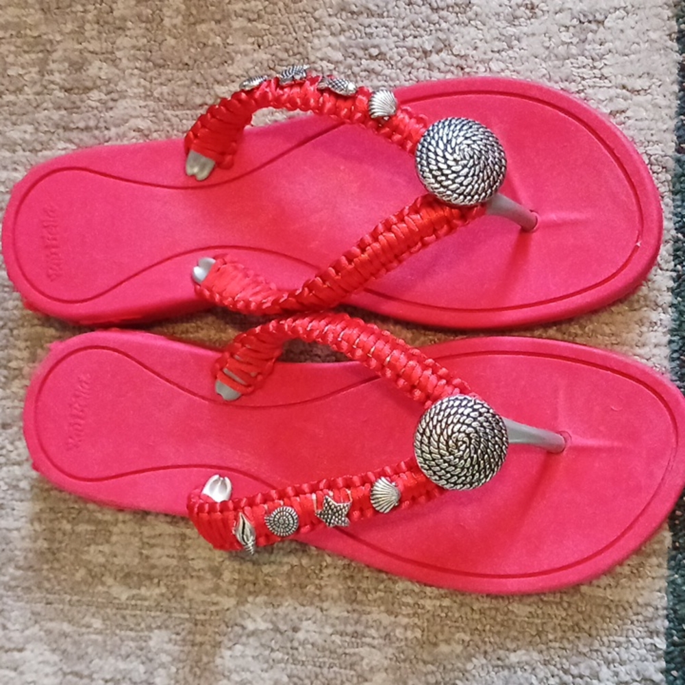 Red Beach Flip Flops